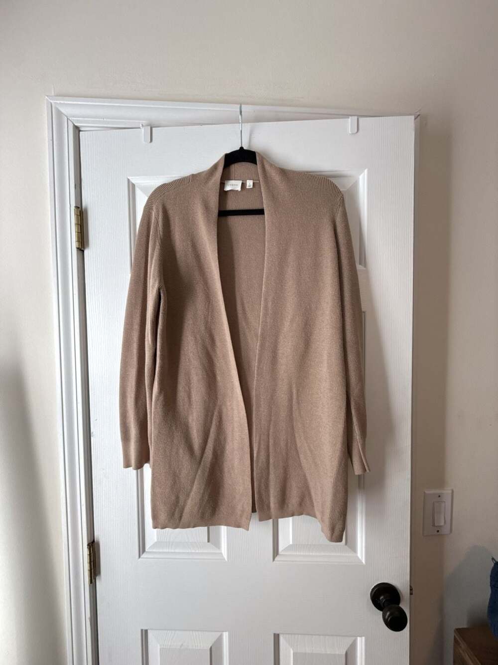 CYRUS Women's Tan Open Front Long Sleeve Cardigan Sweater Size L
